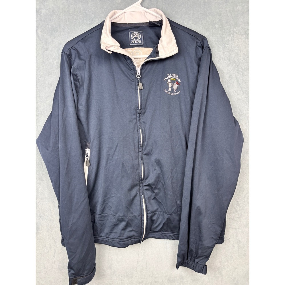 Ahead Mens 2014 US Open Pinehurst No 2 Golf Windbreaker Jacket Navy Blue Small